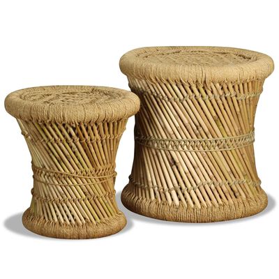 vidaXL Krakker 2 stk bambus og jute