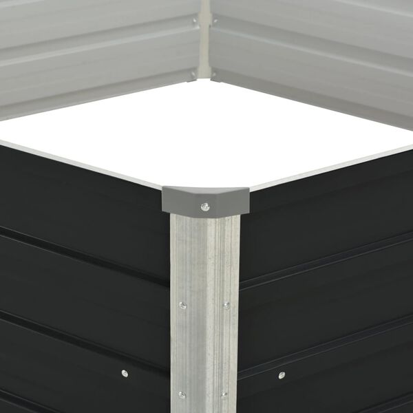 vidaXL Hevet blomsterkasse antrasitt 129x129x45 cm galvanisert st&aring;l