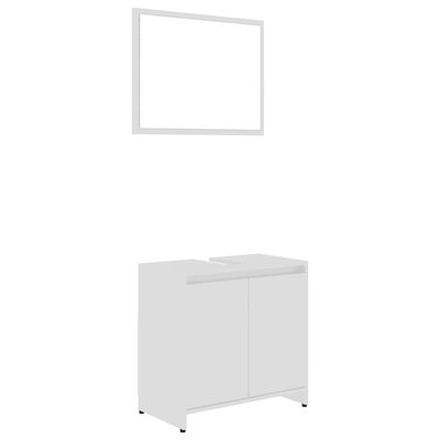 vidaXL Baderomsmøbler 3 deler høyglans hvit sponplate
