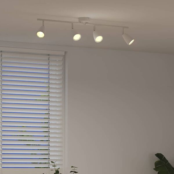 vidaXL Takspot med s&oslash;kelys Hvit 25.5 x 8 x 16 cm Metall