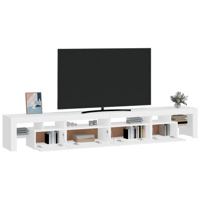 vidaXL TV-benk med LED-lys hvit 260x36,5x40 cm