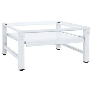 vidaXL Vaskemaskinstativ med uttrekkbar hylle hvit