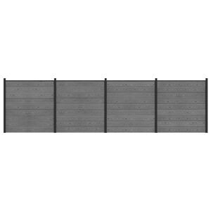 vidaXL Gjerdesett 699 x 186 cm WPC og Aluminium Gr&aring;
