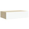vidaXL Veggmontert skuffehylle eik og hvit 40x23,5x10cm MDF