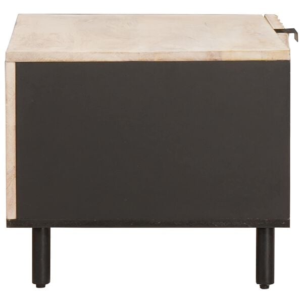 vidaXL Kaffebord Hvit 80 x 50 x 40 cm Massiv mango tre