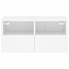 vidaXL Veggmontert TV-benk hvit 60x30x30 cm konstruert tre
