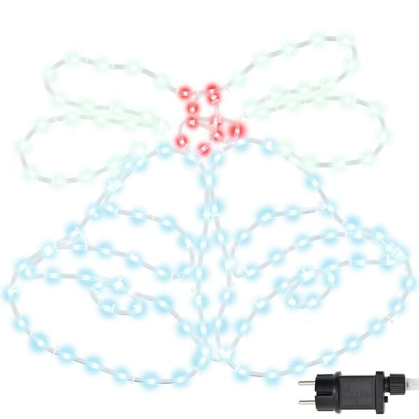 vidaXL Juleklokke med 144 LED Flerfarget 57 x 47,5 cm PVC