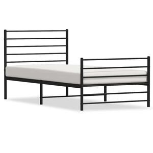 vidaXL Sengeramme i metall med hode- og fotgavl svart 80x200 cm