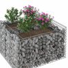vidaXL Gabion hevet seng s&oslash;lv 100 x 100 x 60 cm Galvanisert St&aring;l