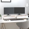 vidaXL Monitorstativ hvit 100x27x15 cm heltre furu