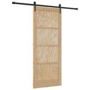 vidaXL Skyved&oslash;r ORKDAL 86 x 211 cm Heltre furu Naturlig og svart