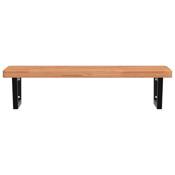 vidaXL Servanthylle veggmontert st&aring;l og heltre b&oslash;ketre