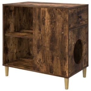 vidaXL Katt Hus R&oslash;kt Eik 72 x 42,5 x 70 cm Konstruert tre