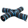 vidaXL Kattetunnel 4-veis svart og bl&aring; 25 cm polyester