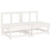 vidaXL Midtsofaer med puter 2 stk hvit heltre furu