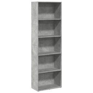 vidaXL Bokhylle betonggr&aring; 60x30x189 cm konstruert tre