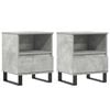 vidaXL Nattbord 2 stk betonggr&aring; 40x35x50 cm konstruert tre