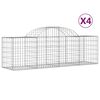 vidaXL Gabionkurver buede 4 stk 200x50x60/80 cm galvanisert jern