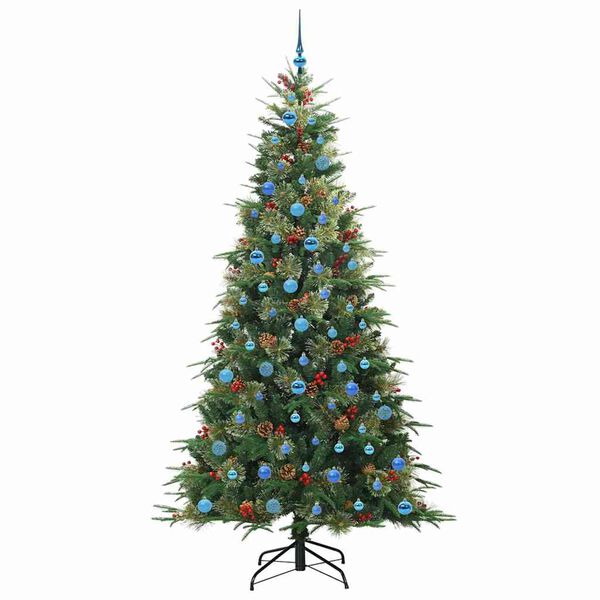 vidaXL Kunstig sammensatt juletre med 300 LED gr&oslash;nn 240 cm PE og PVC