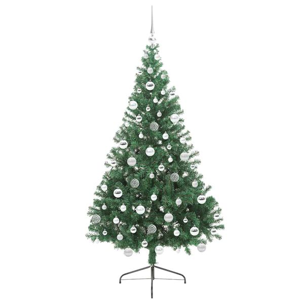 vidaXL Kunstig Forh&aring;ndsopplyst Juletre med 300 LED gr&oslash;nn 180 cm PVC