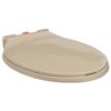 vidaXL Toalettsete myktlukkende med hurtigutl&oslash;sing beige oval