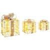 vidaXL Gaveeske med 60 LED 3 pcs Varmhvit 20 x 20 x 20 cm PET