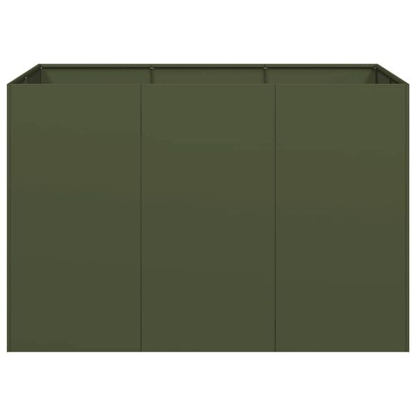 vidaXL Plantekasse olivengrønn 120x80x80 cm stål
