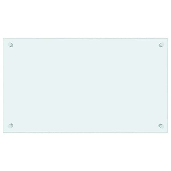 vidaXL Kj&oslash;kkenplate hvit 70x40 cm herdet glass