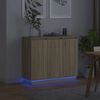 vidaXL LED sideboard Sonoma eik 90 x 32 x 75 cm Konstruert tre