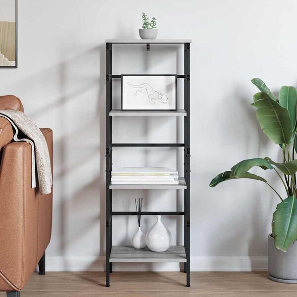 vidaXL Bokhylle Gr&aring; Sonoma 40 x 29,5 x 115 cm Konstruert tre