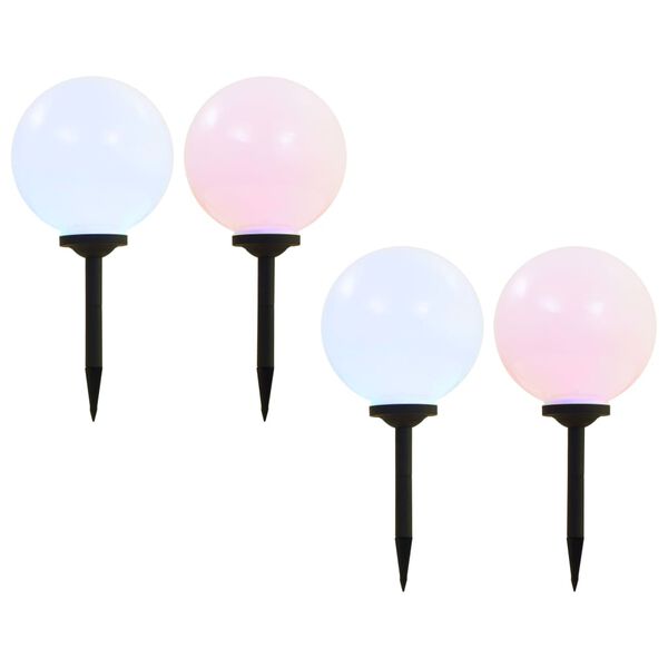 vidaXL Utend&oslash;rs sollampe 4 stk LED kuleformet 30 cm RGB