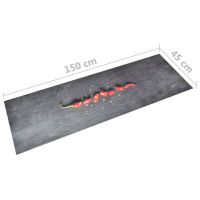 vidaXL Vaskbart kjøkkenteppe pepper 45x150 cm