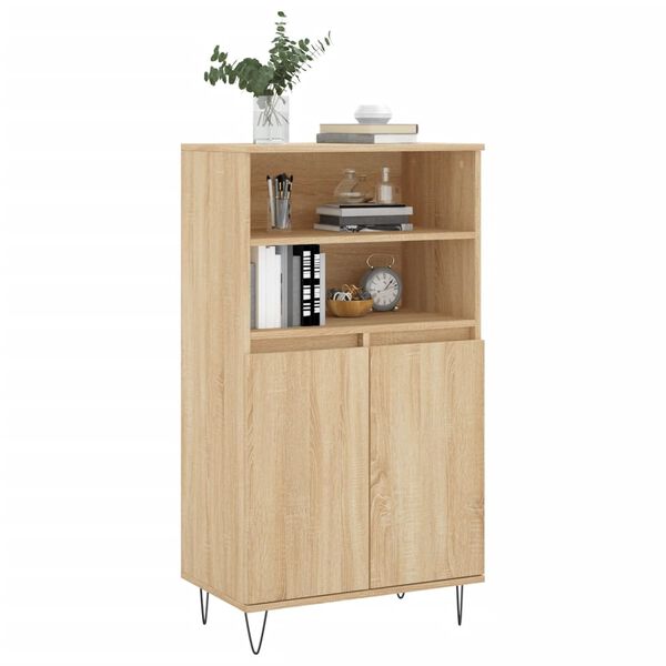 vidaXL Highboard sonoma eik 60x36x110 cm konstruert tre