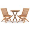 vidaXL Hagespisestuesett 3 deler heltre teak