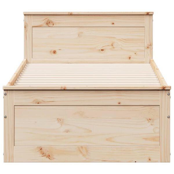 vidaXL Sengeramme uten madrass med hodegavl 100x200 cm heltre furu