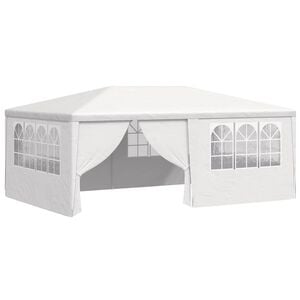 vidaXL Profesjonelt festtelt med sidevegger 4x6 m hvit 90 g/m&sup2;