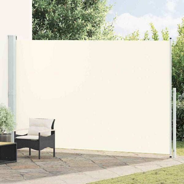 vidaXL Uttrekkbar sidemarkise 220x500 cm kremhvit