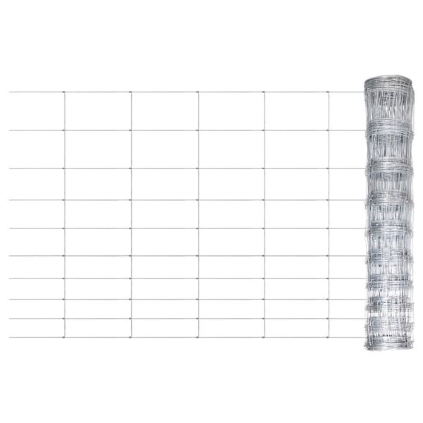 vidaXL Hagegjerde galvanisert stål sølv 50x1 m