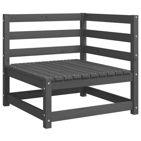 vidaXL Hagesofagruppe med puter 2 deler grå heltre furu