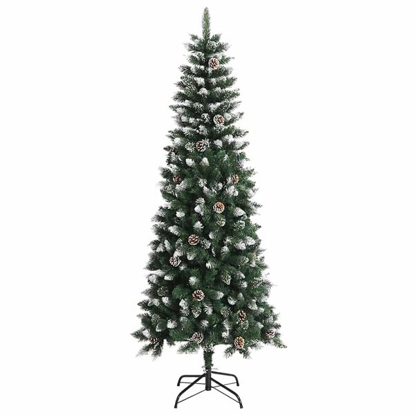 vidaXL Kunstig juletre med 300 LED gr&oslash;nn 210 cm PVC og plast og st&aring;l