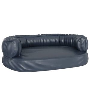 vidaXL Ergonomisk hundeseng skum m&oslash;rkebl&aring; 75x53 cm kunstig skinn