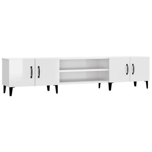 vidaXL TV-benk h&oslash;yglans hvit 180x31,5x40 cm konstruert tre