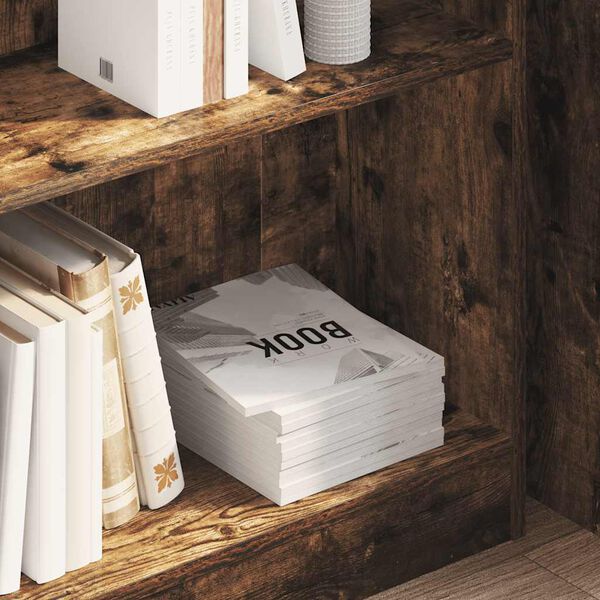 vidaXL Bokhylle r&oslash;kt eik 80x24x76 cm konstruert tre