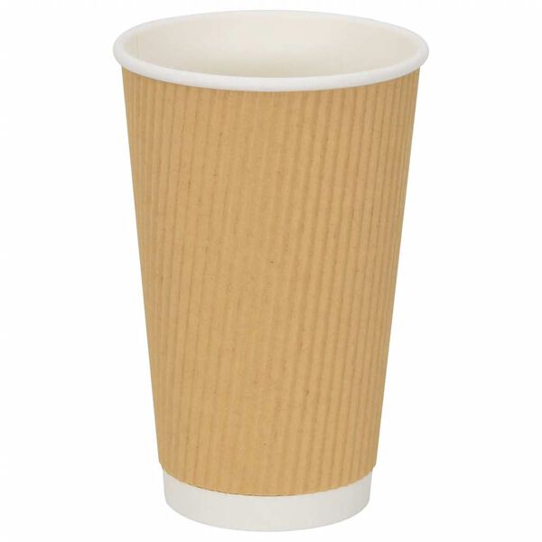 vidaXL Papir kaffekopper med lokk 1000 stk 16oz 400 ml