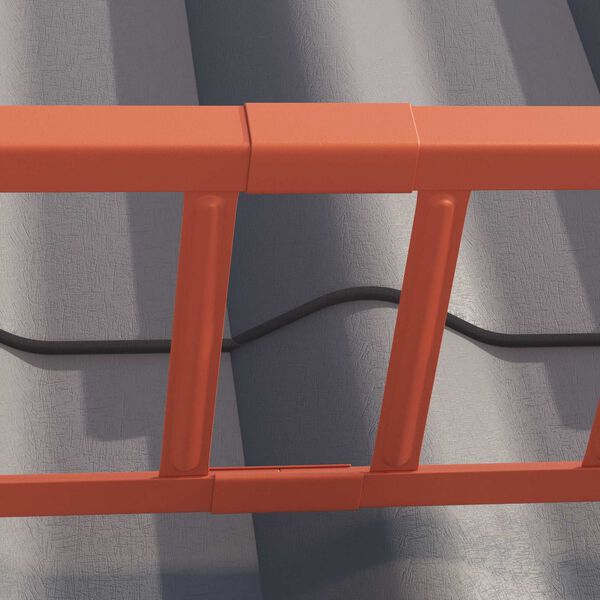 vidaXL Tak sn&oslash;fanger R&oslash;d 1200 x 2,5 x 20 cm St&aring;l