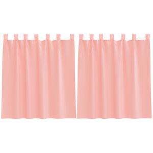 vidaXL Voile gardiner med stanglommer 2 stk rosa