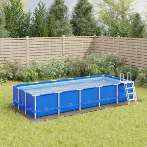 vidaXL Bassengduk lysegr&aring; 550x280 cm polyester geotekstil