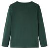 T-skjorte for barn med lange ermer mørkegrønn 92