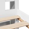vidaXL Seng med bokhylle uten madrass hvit 90x200 cm heltre furu