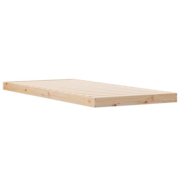 vidaXL Gulvbedramme Naturlig 100 x 210 cm Massivt furutre